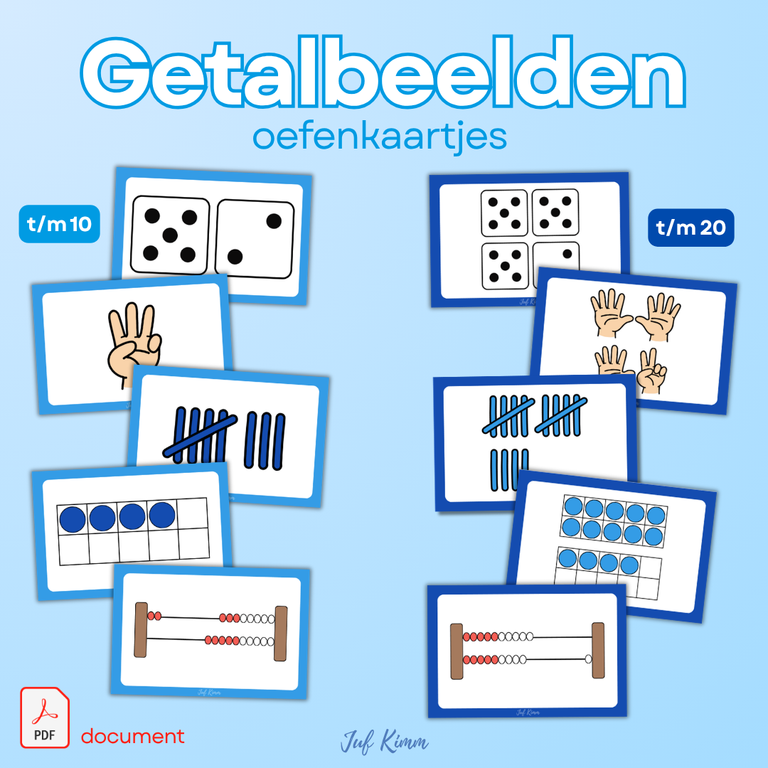 Rekenen - Getalbeeld oefenkaartjes