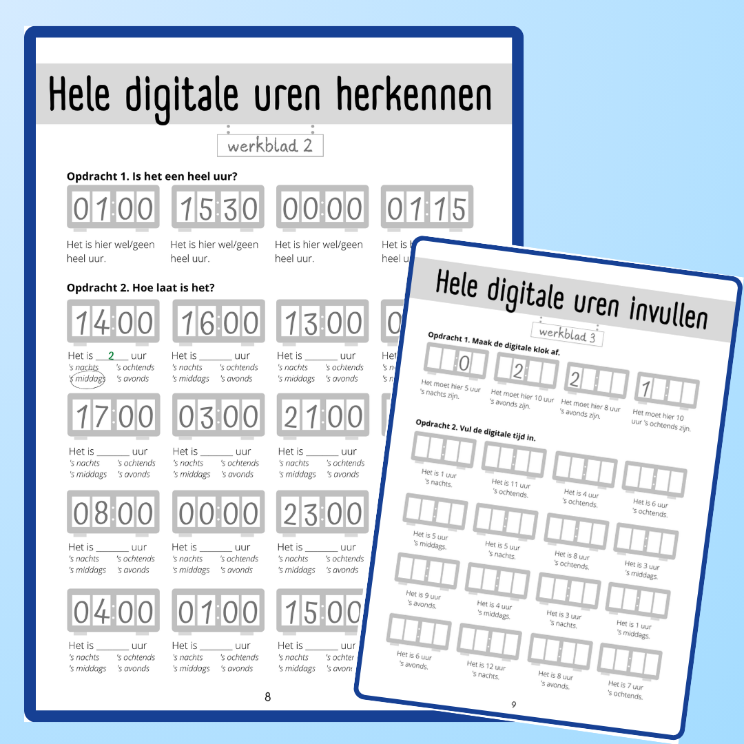 Werkboek - Klokkijken - Digitaal (deel 2)