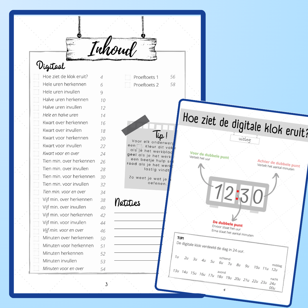 Werkboek - Klokkijken - Digitaal (deel 2)