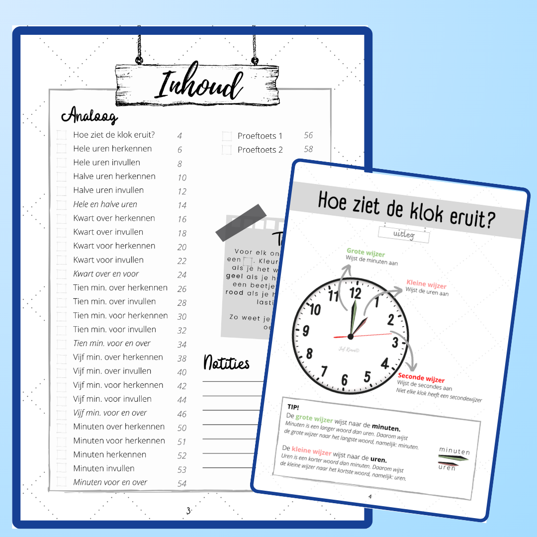 Werkboek - Klokkijken - Analoog (deel 1)
