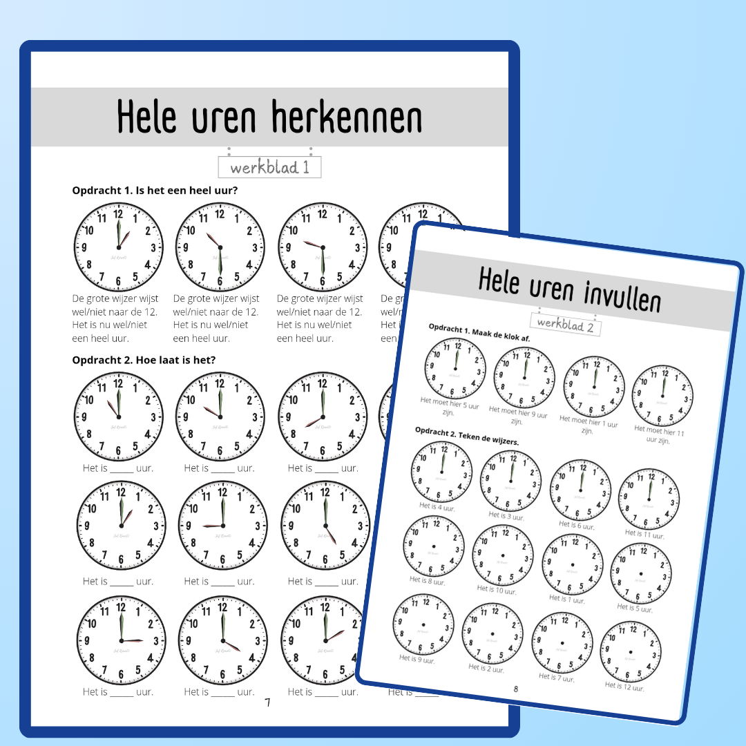 Werkboek - Klokkijken - Analoog (deel 1)